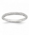 2.25mm Rhodium Plated Sterling Silver Stackable Textured Band - CY12K7JFN7Z