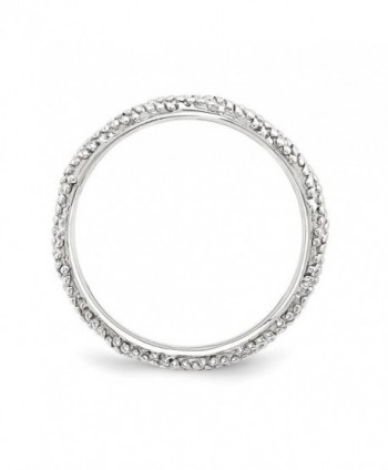 2 25mm Rhodium Sterling Stackable Textured