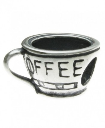 Sterling Silver Coffee Cup Mug Bead Charm for European Story Charm 3mm Snake Chain Bracelets - CT114CZN1PR