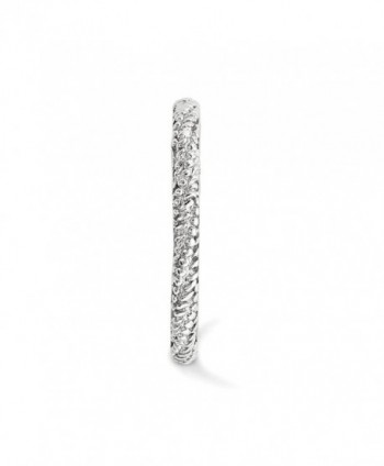 2 25mm Rhodium Sterling Stackable Textured in Women's Band Rings