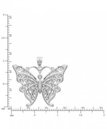 Sterling Butterfly Necklace Pendant Filigree