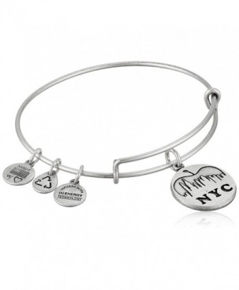 Alex and Ani Places We Love NYC Skyline Expandable Wire Bangle Bracelet- 7.25" - Rafaelian Silver Finish - CJ11FZULIYT