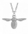 Fancilla Dainty Bumble Bee Pendant Necklace for Women in Gold/Silver Tone- 18" - Silver - CF183SEC20A