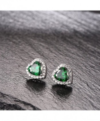 Caperci Sterling Created Emerald Earrings in Women's Stud Earrings