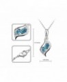 Fortunal Teardrop Jewelry Set Crystal Fashion Earrings Pendant Necklace with Box Package - Ocean blue - C011PSXXMPB