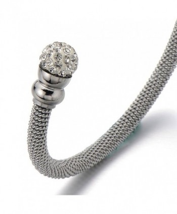 Elastic Adjustable Stainless Bracelet Zirconia in Women's Cuff Bracelets