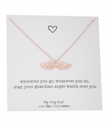 My Very Best Dainty Angel Wing Necklace - rose gold plated brass - CT188K4MHLC