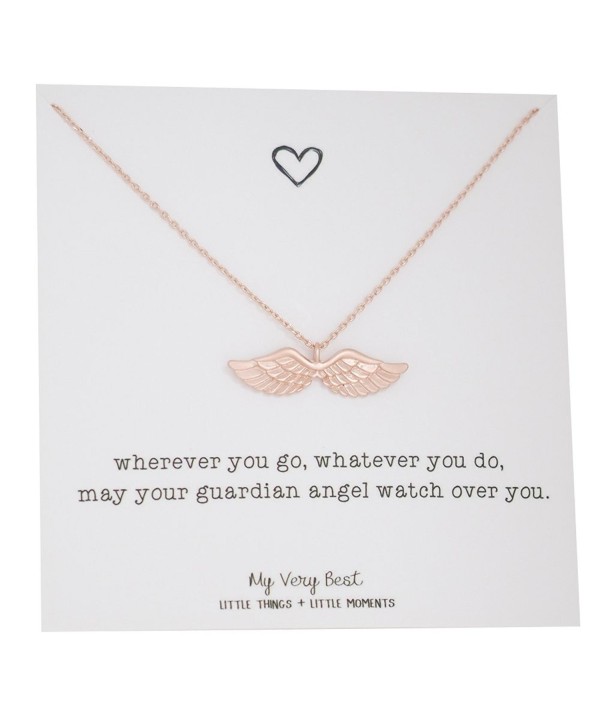 My Very Best Dainty Angel Wing Necklace - rose gold plated brass - CT188K4MHLC