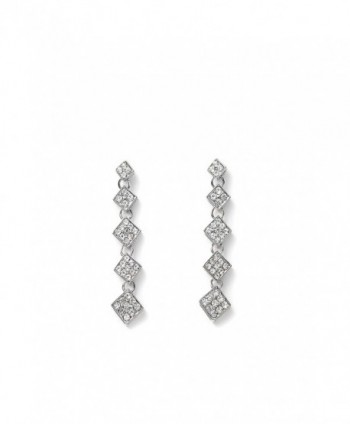 Linear Drop Earrings Single Strand Rhinestone Ear Studs Dangle Crysral Earring Set - silver- drop- rhombus - C412NZY4WSY