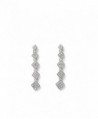 Linear Drop Earrings Single Strand Rhinestone Ear Studs Dangle Crysral Earring Set - silver- drop- rhombus - C412NZY4WSY