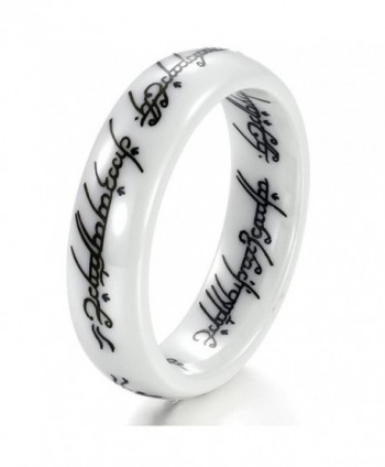 New Retro the Lord of the Rings White Ceramic Finger Band Words Top Quality 216 - CQ11BOKQWZ9