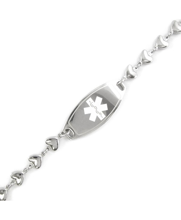 MyIDDr - Pre-Engraved & Customizable Diabetes Type I ID- Medical Alert Bracelet- Heart Chain - CB11CK0B9YB