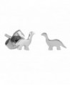Tiny Stainless Steel Brontosaurus Dinosaur Stud Earrings - CO17YCUA8Z3