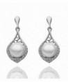 Vintage Lady Stud Earrings Hollow Out Water Drop Crystal Pearl Ear Studs Dangle Earring for Women - CO11V4L6HET