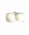 White Earrings White Pierced Earrings Large Round White Earrings 1.5 inch - CD127NYPFA1