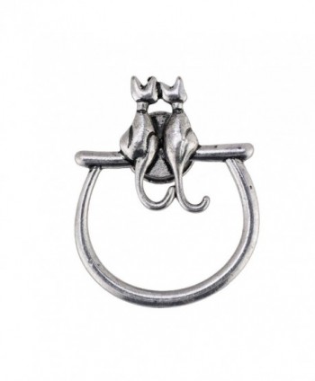 NOUMANDA Antique Silver Two Cats Magnetic Brooch Eyeglass Holder Fashion Charm Retro Animal Jewelry - C6189C8D4RX