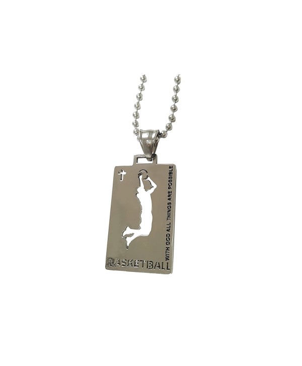 Christian Stainless Steel Basketball Necklace - CW12H5JNT1H