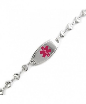 MyIDDr - Pre-Engraved & Customizable Alzheimers ID- Medical Alert Bracelet- Heart Chain - C011CK9H59Z