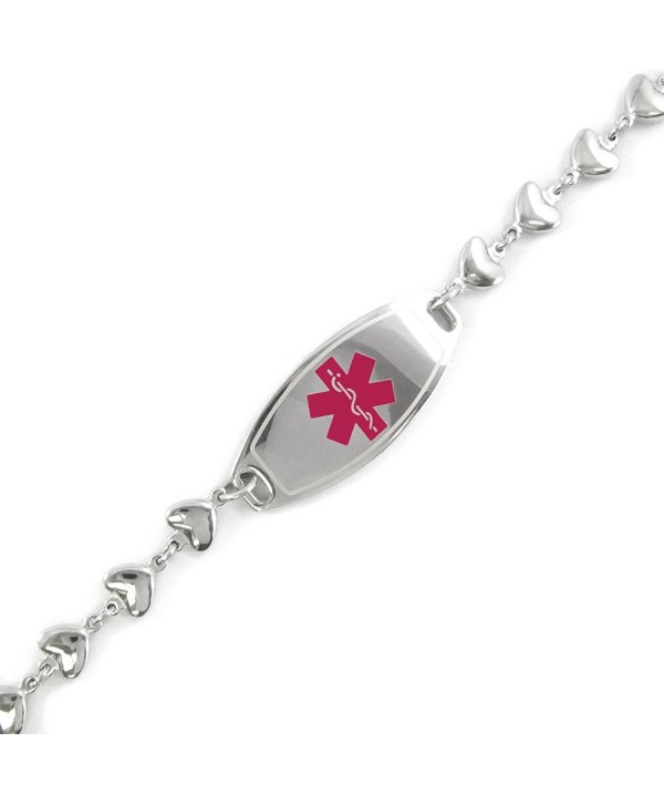 MyIDDr - Pre-Engraved & Customizable Alzheimers ID- Medical Alert Bracelet- Heart Chain - C011CK9H59Z