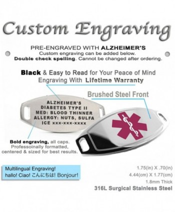 MyIDDr Pre Engraved Customizable Alzheimers Bracelet