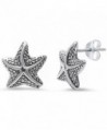 Starfish Earrings Sterling Nautical Jewelry