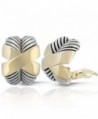 JanKuo Jewelry Two Tone X Shape Twisted Rope Clip On Earrings - C8127BQO4I1