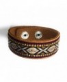 Most Wanted Cuff Leather Embroidered Bracelet - Leather - CU12NAF2N92