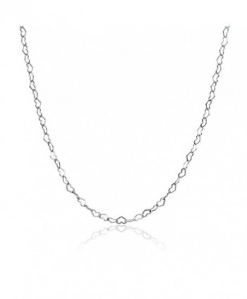 Sterling Silver Heart Link Chain Necklace- 16 inches 20 inches 24 inches or 30 Inches - sterling-silver - CW186KST47L