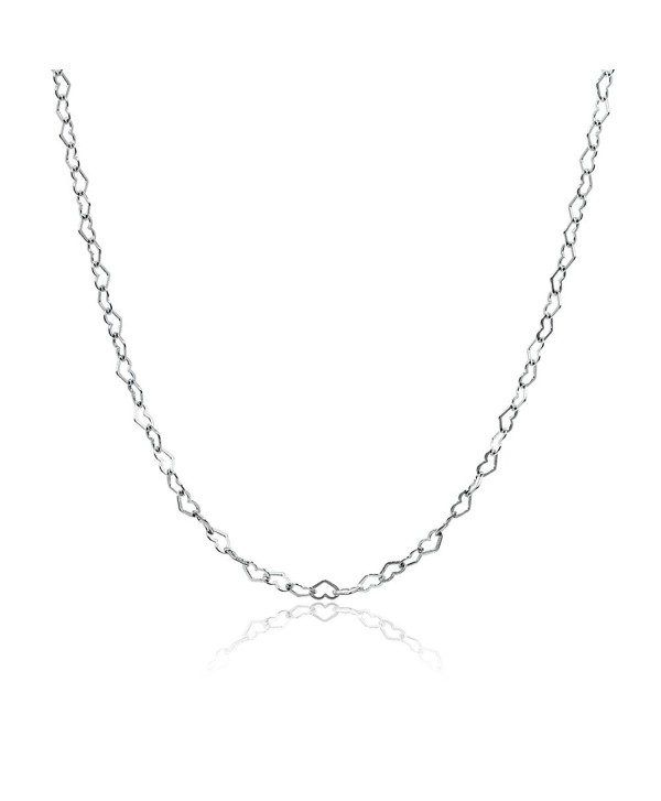 Sterling Silver Heart Link Chain Necklace- 16 inches 20 inches 24 inches or 30 Inches - sterling-silver - CW186KST47L