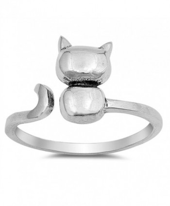 Open Cat Kitten Pet Animal Cute Ring New .925 Sterling Silver Band Sizes 4-12 - C912N6E76P1