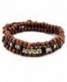 Konalla Wooden Beaded Long Wrap Twine Bracelet Multistrand Unisex Wristband - CF12NUOS8SB