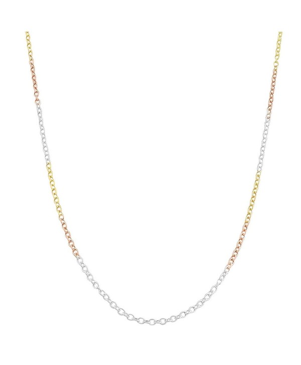 14k Tri-color Gold over Sterling Silver 1.5-mm Round Cable Chain (24 Inch) - CJ118NSRV55