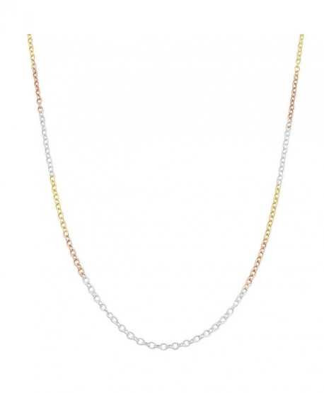 14k Tri-color Gold over Sterling Silver 1.5-mm Round Cable Chain (24 Inch) - CJ118NSRV55