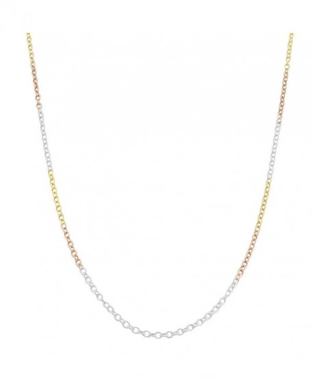 14k Tri-color Gold over Sterling Silver 1.5-mm Round Cable Chain (24 Inch) - CJ118NSRV55