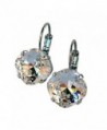 HisJewelsCreations Cushion Cut Large Square Stone Silver-tone Earrings - Clear - CN122BFMOEN