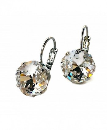 HisJewelsCreations Cushion Square Silvertone Earrings in Women's Drop & Dangle Earrings