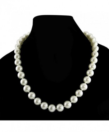 Cream Simulated Necklace Knotted Strand in Women's Pearl Strand Necklaces