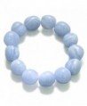 Amulet Healing Blue Lace Agate Tumbled Crystals Gemstone Bracelet - CW115V1DYML