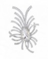 Yazilind Waterdrop Blue Crystal Inlay Silver Plated Octopus Evening Brooches and Pins - Clear - CC11LLYB64P