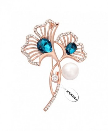 NOUMANDA Women Bijoux Pretty Bridesmaid Gift Calla Lily Flower with Pearl Brooch Pin - C712N33CFRY