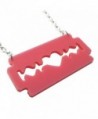 Razorblade Necklace Bubblegum Laser Acrylic