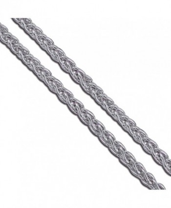 Sac Silver Stainless Steel Wheat Spiga Chain CHOOSE WIDTH/LENGTH Foxtail Link Basket Necklace - C3128T7J4B3