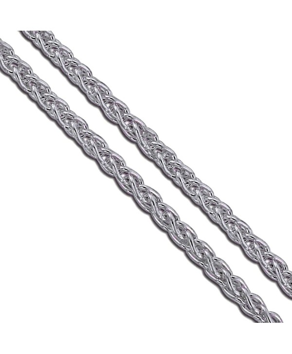 Sac Silver Stainless Steel Wheat Spiga Chain CHOOSE WIDTH/LENGTH Foxtail Link Basket Necklace - C3128T7J4B3