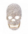 EVER FAITH Austrian Crystal Gorgeous Halloween Skull Bone Brooch Pin Clear - Gold-Tone - CY11BGDJ85P