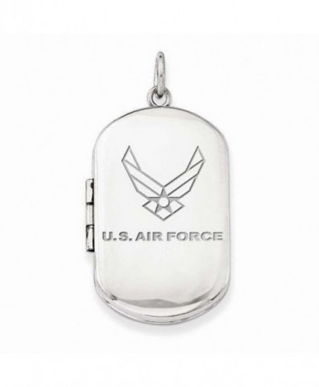 Sterling Silver Air Force Dogtag Locket - 1 Inch X 1 1/4 Inch Sterling Silver - CD11ZH408T9