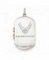 Sterling Silver Air Force Dogtag Locket - 1 Inch X 1 1/4 Inch Sterling Silver - CD11ZH408T9
