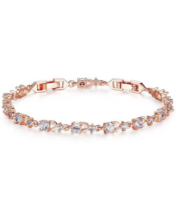 Bamoer Bracelets Sparkling Zirconia Crystal - Clear Rose - CR11RHEFQX5