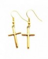 Petite Gold Crosses - dangle earrings - CT17XHUC4DY