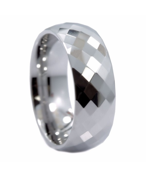 MJ 8mm Honeycomb Ring With Diamond Pattern Tungsten Carbide Wedding Band - CZ11H96DC2D