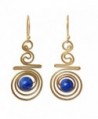 NOVICA Hand Crafted Lapis Lazuli and Yellow Gold Plated Brass Earrings- 'Follow the Dream' - CA115YQRCUN